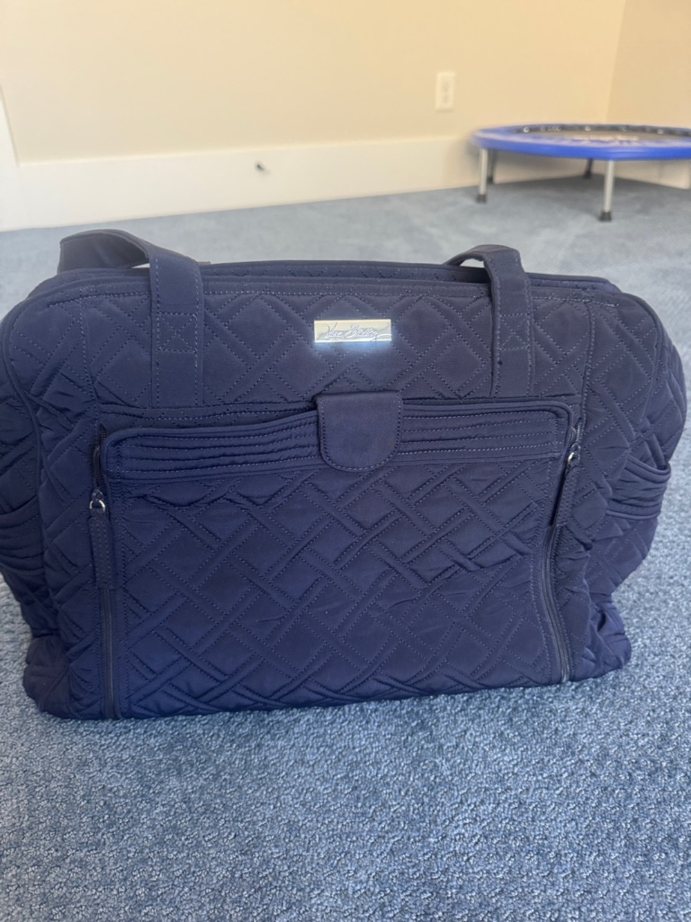 Vera Bradley Quilted Navy Tote/Travel Bag